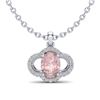 Image 1 : 1.75 ctw Morganite & Micro Pave VS/SI Diamond Necklace 10k White Gold - REF-34W2H