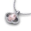 Image 2 : 1.75 ctw Morganite & Micro Pave VS/SI Diamond Necklace 10k White Gold - REF-34W2H