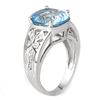 Image 2 : 7.15 ctw Blue Topaz & Diamond Ring 10k White Gold - REF-28X9A