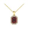 Image 2 : 6 ctw Garnet & Micro Pave VS/SI Diamond Necklace 18k Yellow Gold - REF-39M5G