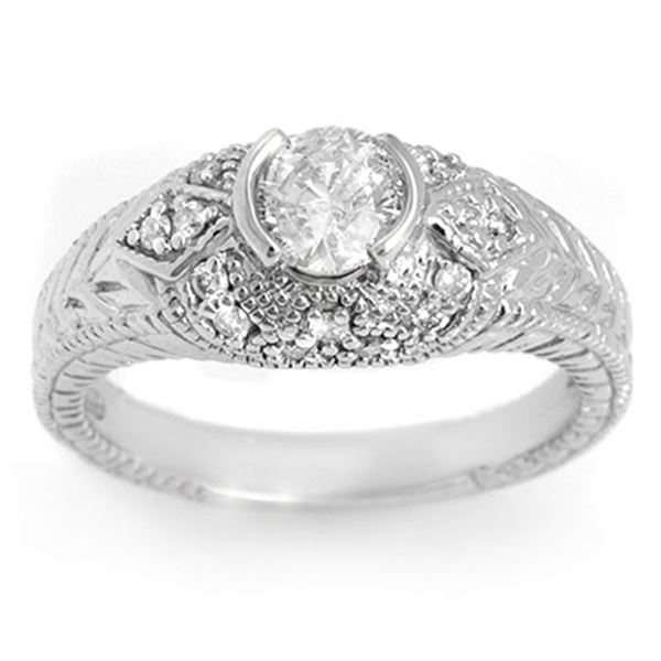 0.75 ctw Certified VS/SI Diamond Ring 14k White Gold - REF-115R8K