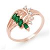 Image 1 : 0.55 ctw Emerald & Diamond Ring 14k Rose Gold - REF-18W4H