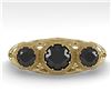 Image 1 : 1.00 ctw Past Present Future Black Diamond Ring 18k Yellow Gold - REF-53K5Y