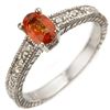 Image 1 : 0.81 ctw Orange Sapphire & Diamond Ring 10k White Gold - REF-25M9G