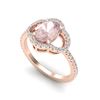 Image 2 : 1.75 ctw Morganite & Micro Pave VS/SI Diamond Ring 10k Rose Gold - REF-40R9K