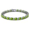 Image 1 : 19.7 ctw Peridot & VS/SI Diamond Eternity Bracelet 10k White Gold - REF-118R5K