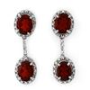 Image 1 : 8.10 ctw Garnet & Diamond Earrings 14k White Gold - REF-34K5Y
