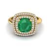 Image 1 : 2.52 ctw Emerald & Micro VS/SI Diamond Pave Ring 18k Yellow Gold - REF-55Y2X