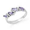 Image 1 : 0.75 ctw Tanzanite & Diamond Ring 18k White Gold - REF-26M6G