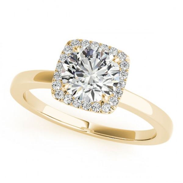 0.65 ctw Certified VS/SI Diamond Halo Ring 18k Yellow Gold - REF-73N6F