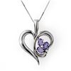 Image 1 : 0.80 ctw Tanzanite & Diamond Pendant 10k White Gold - REF-16W2H