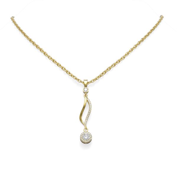 0.81 ctw Diamond Necklace 18K Yellow Gold - REF-95X8A