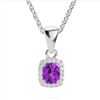 Image 2 : 1.25 ctw Amethyst & Micro Pave VS/SI Diamond Necklace 10k White Gold - REF-21X5A