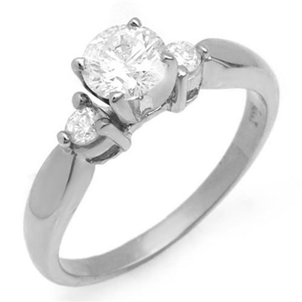 0.75 ctw Certified VS/SI Diamond Solitaire Ring 18k White Gold - REF-130R8K