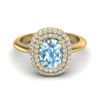 Image 1 : 2.50 ctw Sky Blue Topaz With Micro VS/SI Diamond Ring 14k Yellow Gold - REF-52Y8X