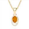 Image 2 : 1.25 ctw Citrine & Micro Pave VS/SI Diamond Necklace 10k Yellow Gold - REF-18N4F