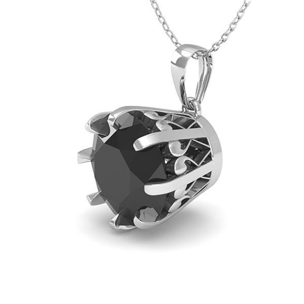 1.50 ctw Black Certified Diamond Necklace Vintage 18k White Gold - REF-46N5F