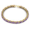 Image 3 : 12 ctw Amethyst & VS/SI Diamond Certified Eternity Bracelet 10k Yellow Gold - REF-56X2A