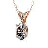 Image 2 : 0.50 ctw Certified VS/SI Quality Oval Diamond Necklace 10k Rose Gold - REF-65N2F