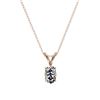 Image 3 : 0.50 ctw Certified VS/SI Quality Oval Diamond Necklace 10k Rose Gold - REF-65N2F