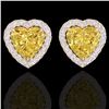 Image 1 : 2 ctw Citrine & Micro Pave VS/SI Diamond EARRRING Heart 14k Rose Gold - REF-38R2K