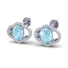 Image 1 : 4 ctw Aquamarine & Micro Pave VS/SI Diamond Earrings 10k White Gold - REF-51H3R