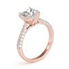Image 3 : 1.15 ctw Certified VS/SI Princess Diamond Halo Ring 18k Rose Gold - REF-122W8H