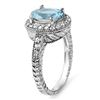 Image 2 : 2.90 ctw Aquamarine & Diamond Ring 14k White Gold - REF-89K3Y