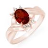 Image 1 : 1.04 ctw Garnet & Diamond Ring 14k Rose Gold - REF-16R4K