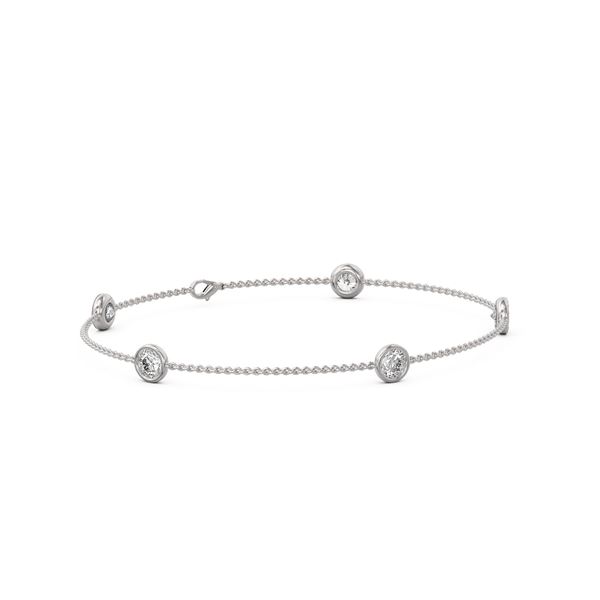 1.65 ctw Diamond Station Bracelet 18K White Gold - REF-248K9Y