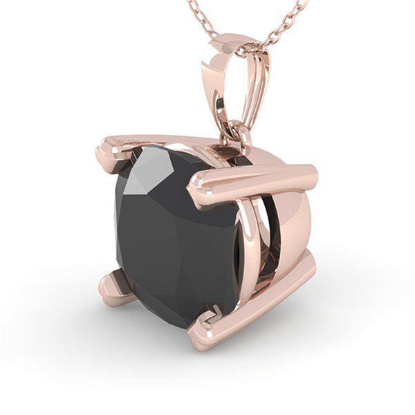 3 ctw Cushion Black Diamond Designer Necklace 18k Rose Gold - REF-84Y2X