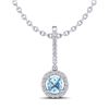 Image 2 : 1 ctw TOPAZ & Micro VS/SI Diamond Certified Necklace 18k White Gold - REF-34H9R