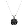 Image 3 : 2 ctw Fancy Black Diamond Solitaire Necklace 10k White Gold - REF-35M6G