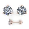 Image 2 : 1.01 ctw Certified VS/SI Diamond Stud Earrings Martini 14k Rose Gold - REF-142N5F