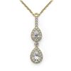 Image 2 : 1.25 ctw Pear Cut Diamond Designer Necklace 18K Yellow Gold - REF-141F4M