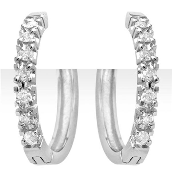 0.40 ctw Certified VS/SI Diamond Earrings 18k White Gold - REF-54A3N