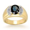 Image 1 : 2.0 ctw Blue Sapphire & Diamond Ring 10k Yellow Gold - REF-47M9G