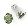 Image 2 : 6 ctw Green Tourmaline Designer Stud Earrings 18k White Gold - REF-47K5Y