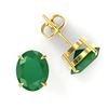 Image 2 : 7 ctw Emerald Designer Stud Earrings 18k Yellow Gold - REF-55R2K