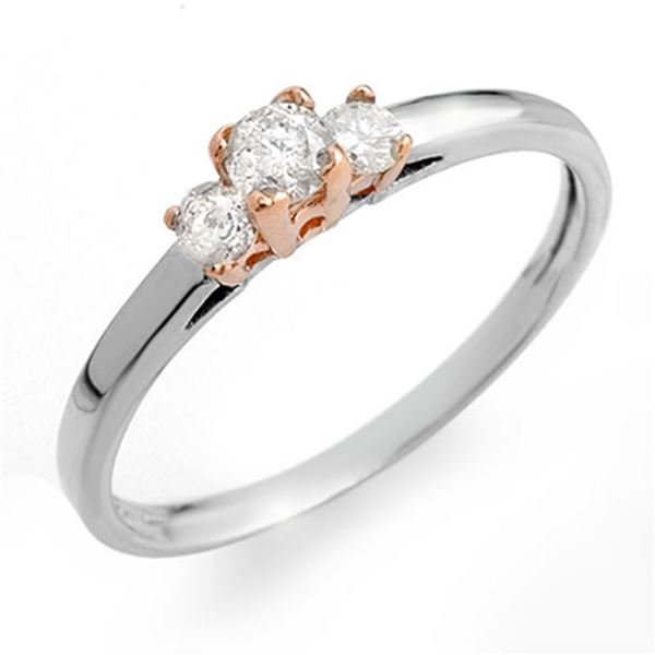 0.33 ctw Certified VS/SI Diamond 3-Stone Ring 2-Tone 14k 2-Tone Gold - REF-38H8R