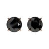 Image 1 : 1.05 ctw Fancy Black Diamond Solitaire Stud Earrings 10k Rose Gold - REF-21W2H