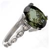 Image 2 : 4.25 ctw Green Tourmaline & Diamond Ring 10k White Gold - REF-52M3G