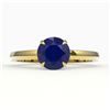 Image 1 : 2 ctw Sapphire Designer Engagment Ring 18k Yellow Gold - REF-26G3W