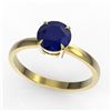 Image 2 : 2 ctw Sapphire Designer Engagment Ring 18k Yellow Gold - REF-26G3W