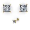 Image 1 : 1.00 ctw Princess Cut VS/SI Diamond Designer Earrings 14k Yellow Gold - REF-121K5Y