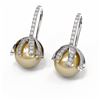 Image 3 : 1.5 ctw Diamond & Pearl Earrings 18K White Gold - REF-155N3F