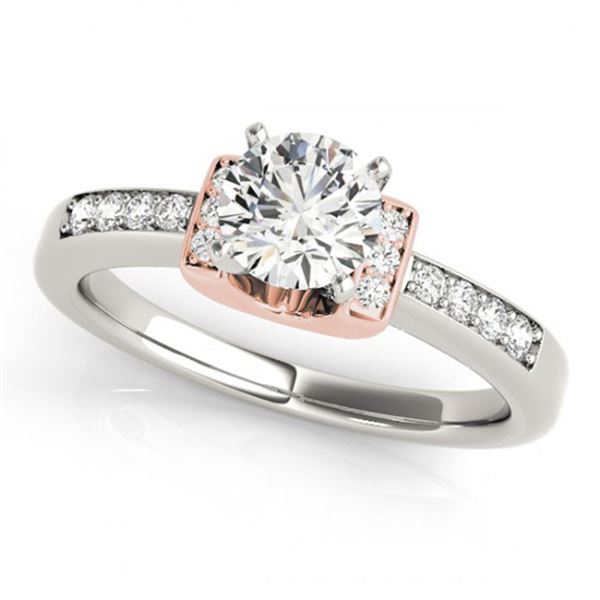 0.61 ctw Certified VS/SI Diamond Solitaire Ring 18k 2Tone Gold - REF-89X3A