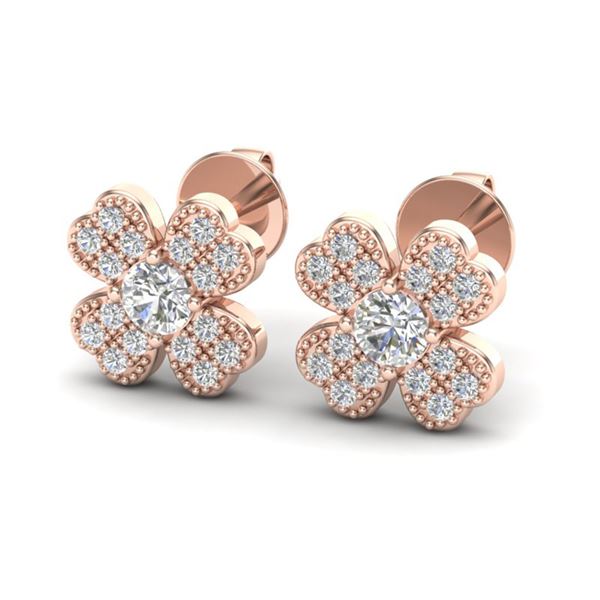 0.54 ctw Micro Pave VS/SI Diamond Certified Earrings 14k Rose Gold - REF-43Y6X