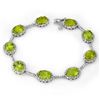 Image 1 : 20.33 ctw Peridot & Diamond Bracelet 10k White Gold - REF-103G3W