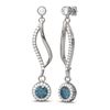 Image 2 : 1.86 ctw Intense Blue Diamond Earrings 18K White Gold - REF-201Y5X